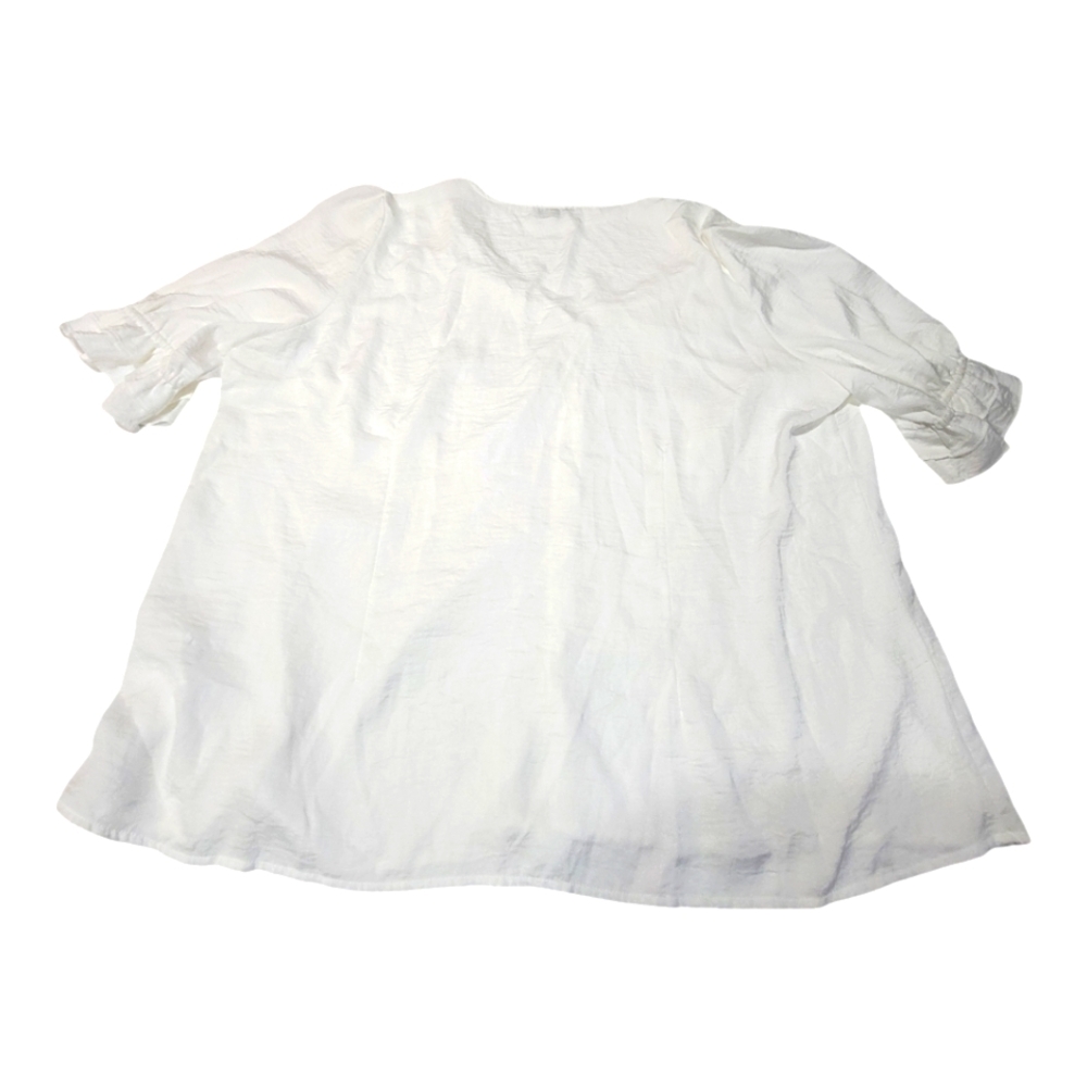 Dex Womens Plus Size White Blouse Size 3X Short Sleeveβ NWT